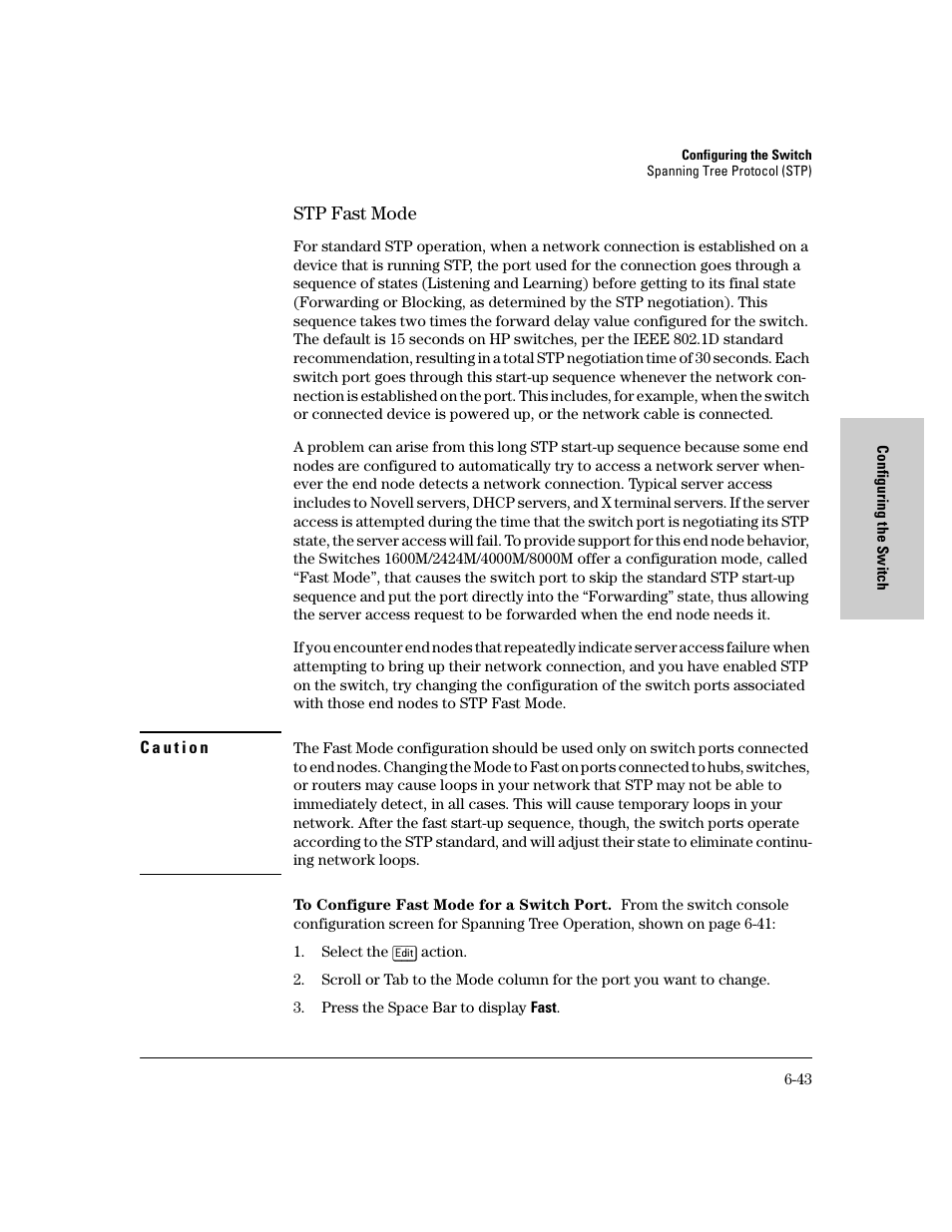 Stp fast mode, Stp fast mode -43 | HP 8000M User Manual | Page 119 / 304