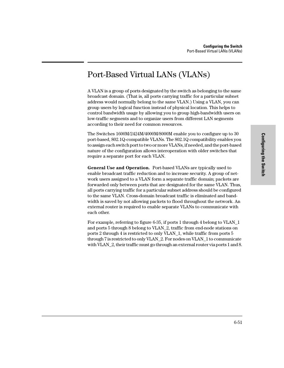 Port-based virtual lans (vlans) | HP 8000M User Manual | Page 127 / 304