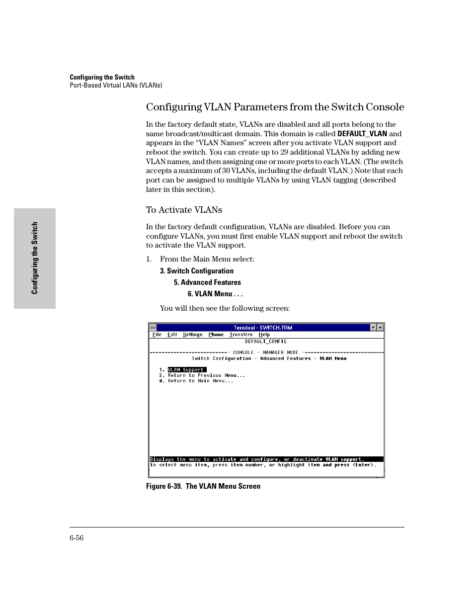 To activate vlans, To activate vlans -56 | HP 8000M User Manual | Page 132 / 304