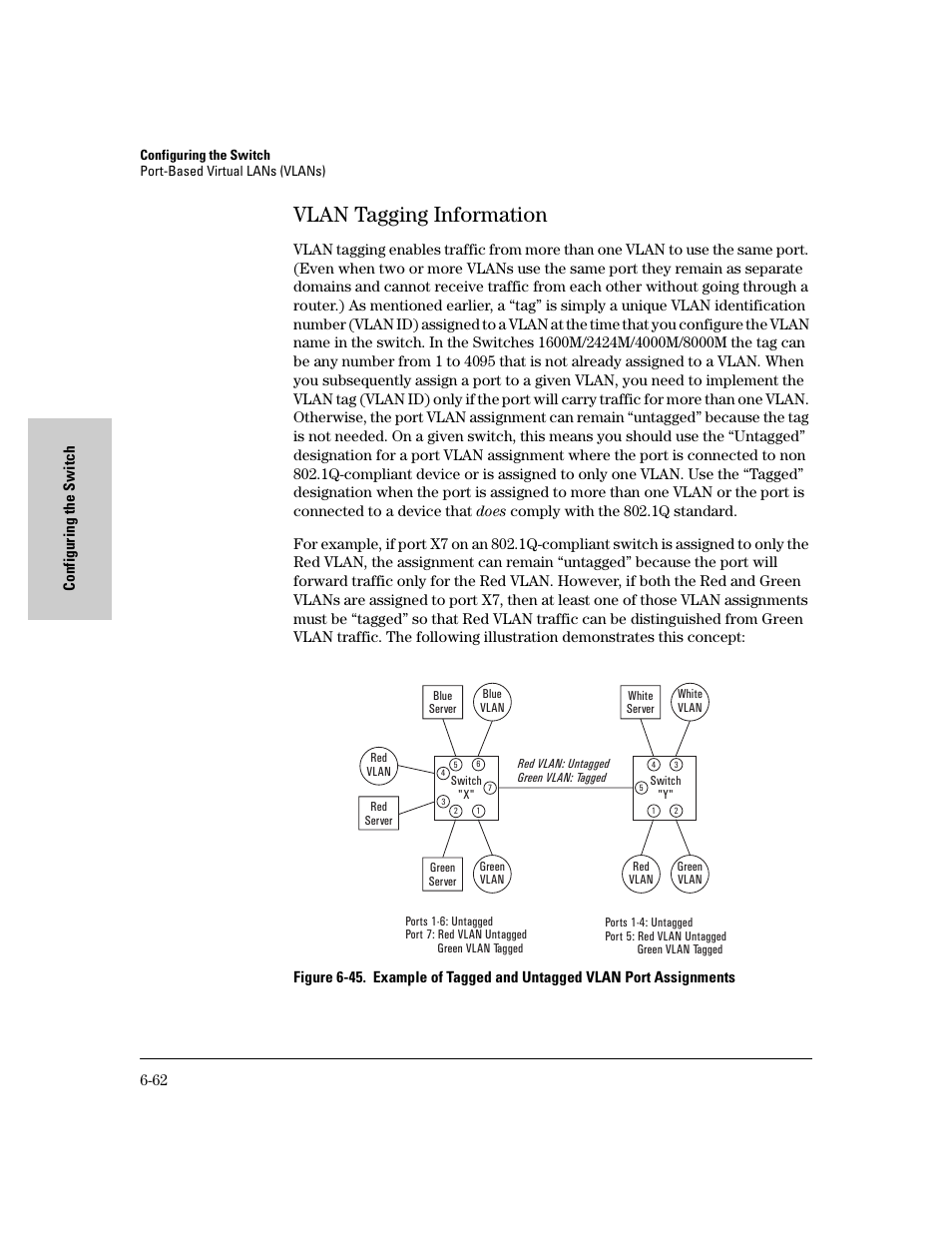 Vlan tagging information, Vlan tagging information -62 | HP 8000M User Manual | Page 138 / 304