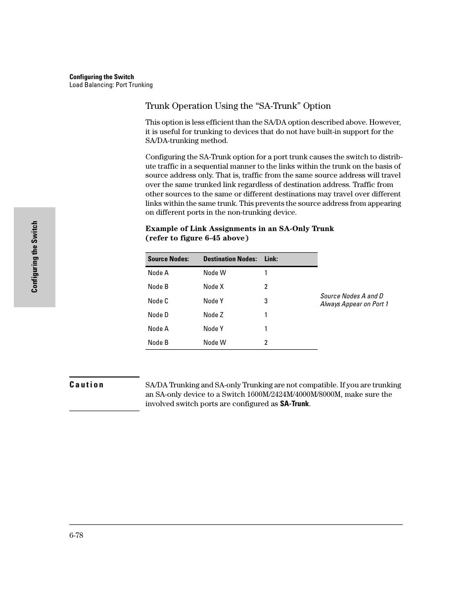 Trunk operation using the “sa-trunk” option, Trunk operation using the “sa-trunk” option -78 | HP 8000M User Manual | Page 154 / 304