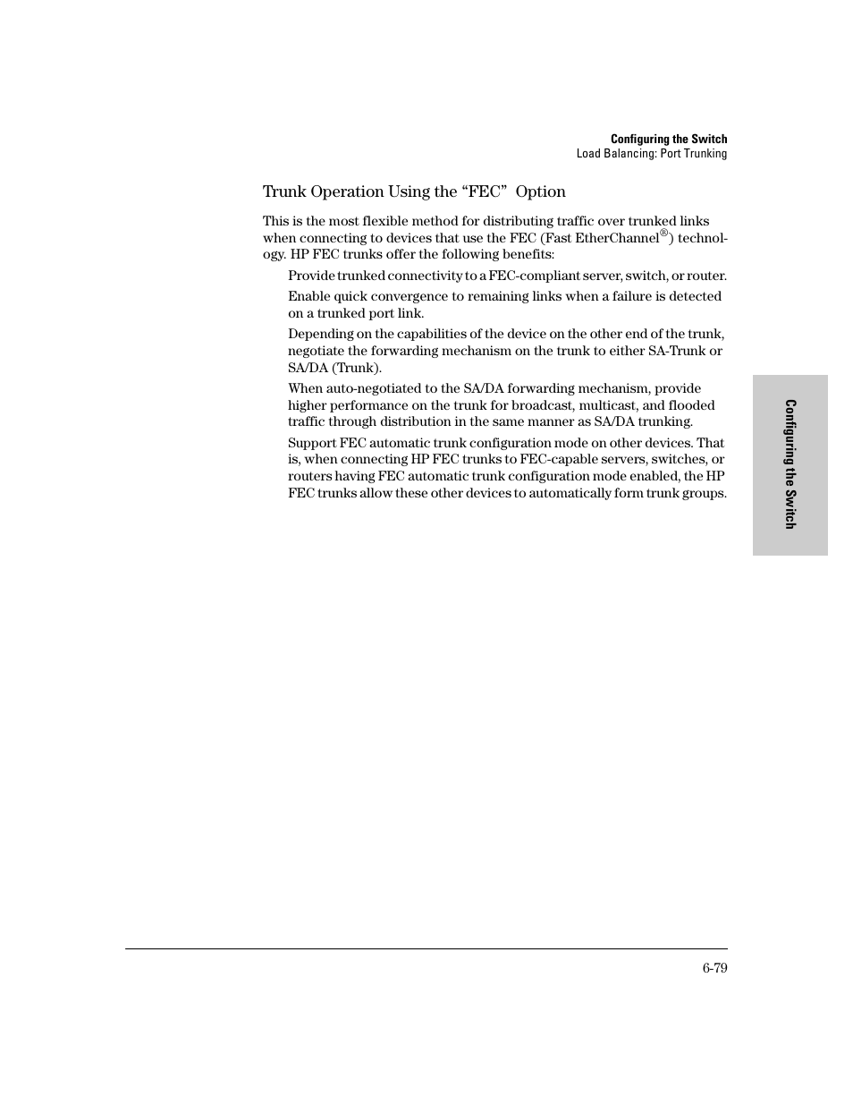 Trunk operation using the “fec” option, Trunk operation using the “fec” option -79 | HP 8000M User Manual | Page 155 / 304