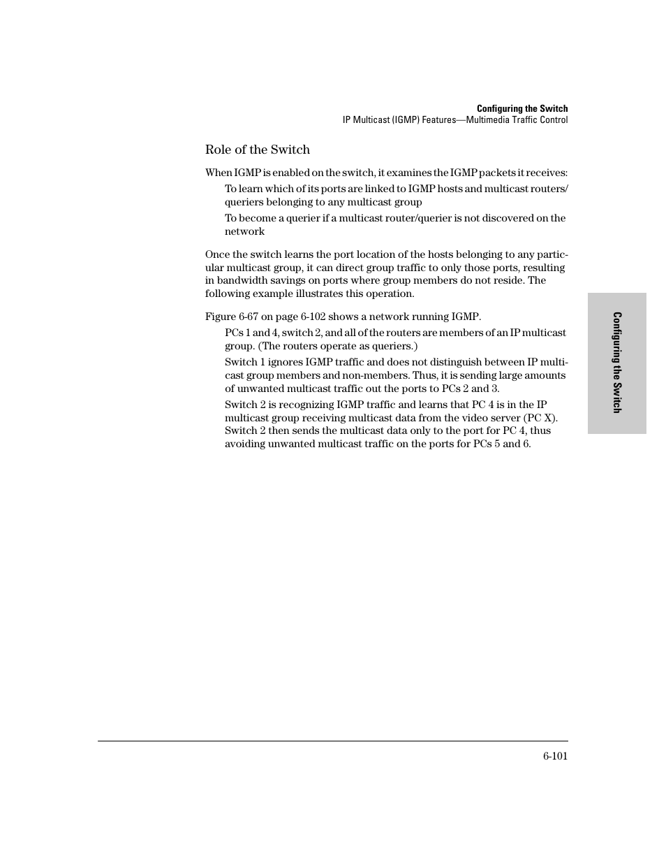 Role of the switch, Role of the switch -101 | HP 8000M User Manual | Page 177 / 304