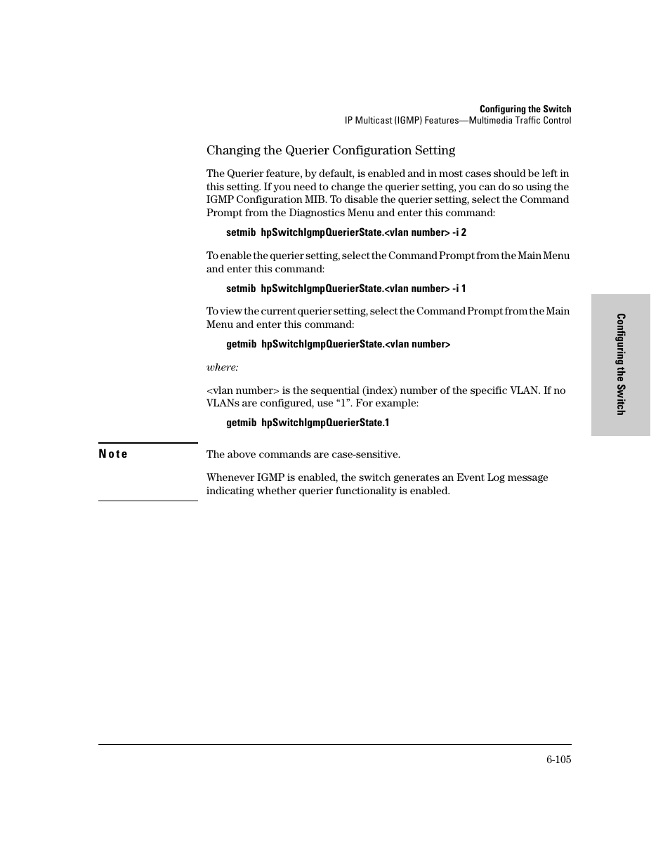 Changing the querier configuration setting, Changing the querier configuration setting -105 | HP 8000M User Manual | Page 181 / 304