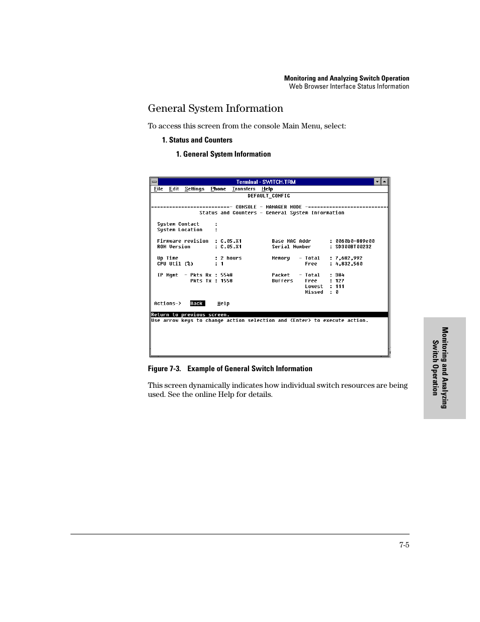 General system information, General system information -5 | HP 8000M User Manual | Page 233 / 304