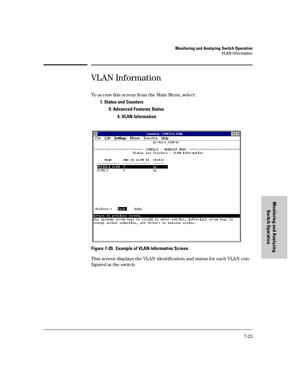 Vlan information | HP 8000M User Manual | Page 251 / 304