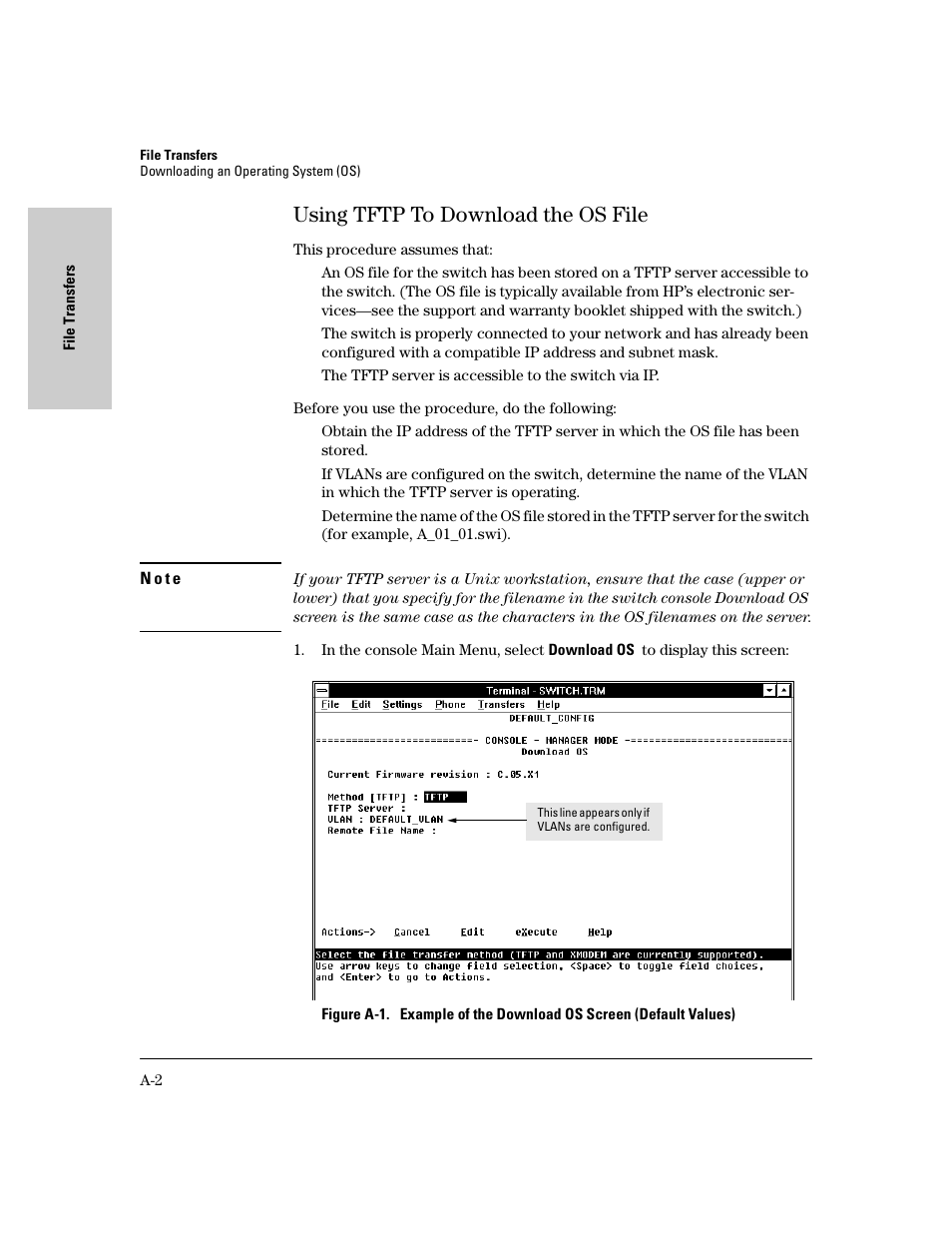 Using tftp to download the os file | HP 8000M User Manual | Page 278 / 304