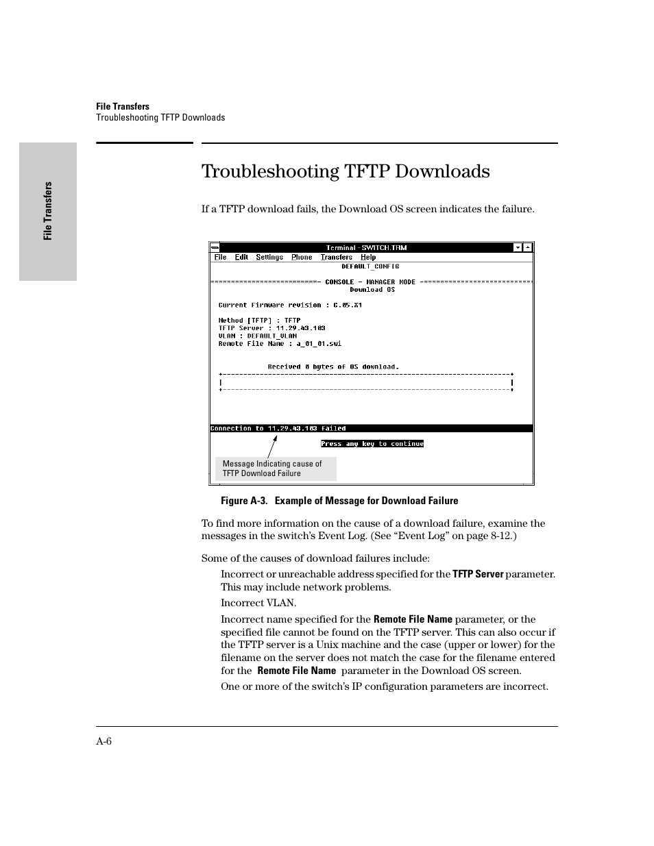 Troubleshooting tftp downloads | HP 8000M User Manual | Page 282 / 304