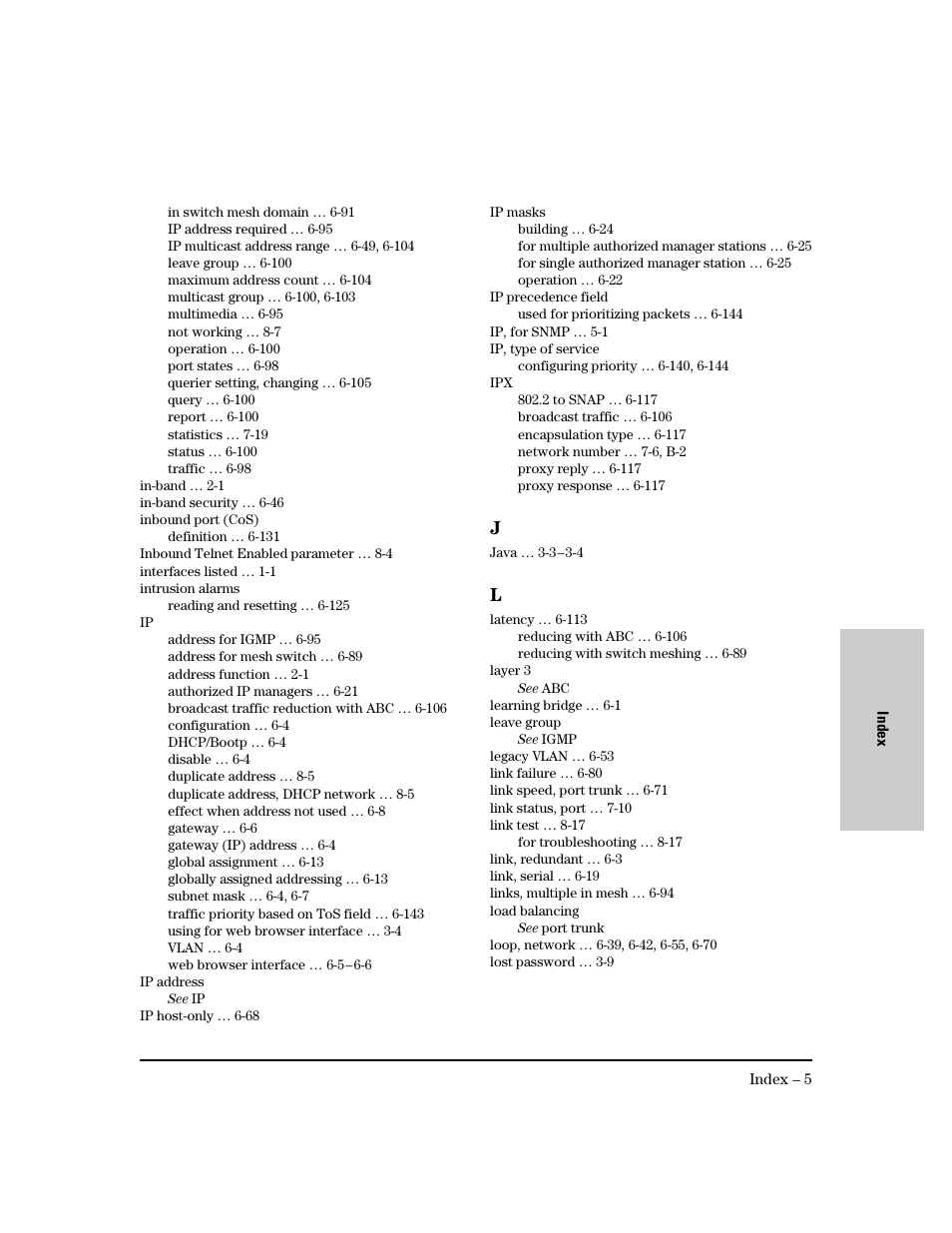 I - l | HP 8000M User Manual | Page 295 / 304