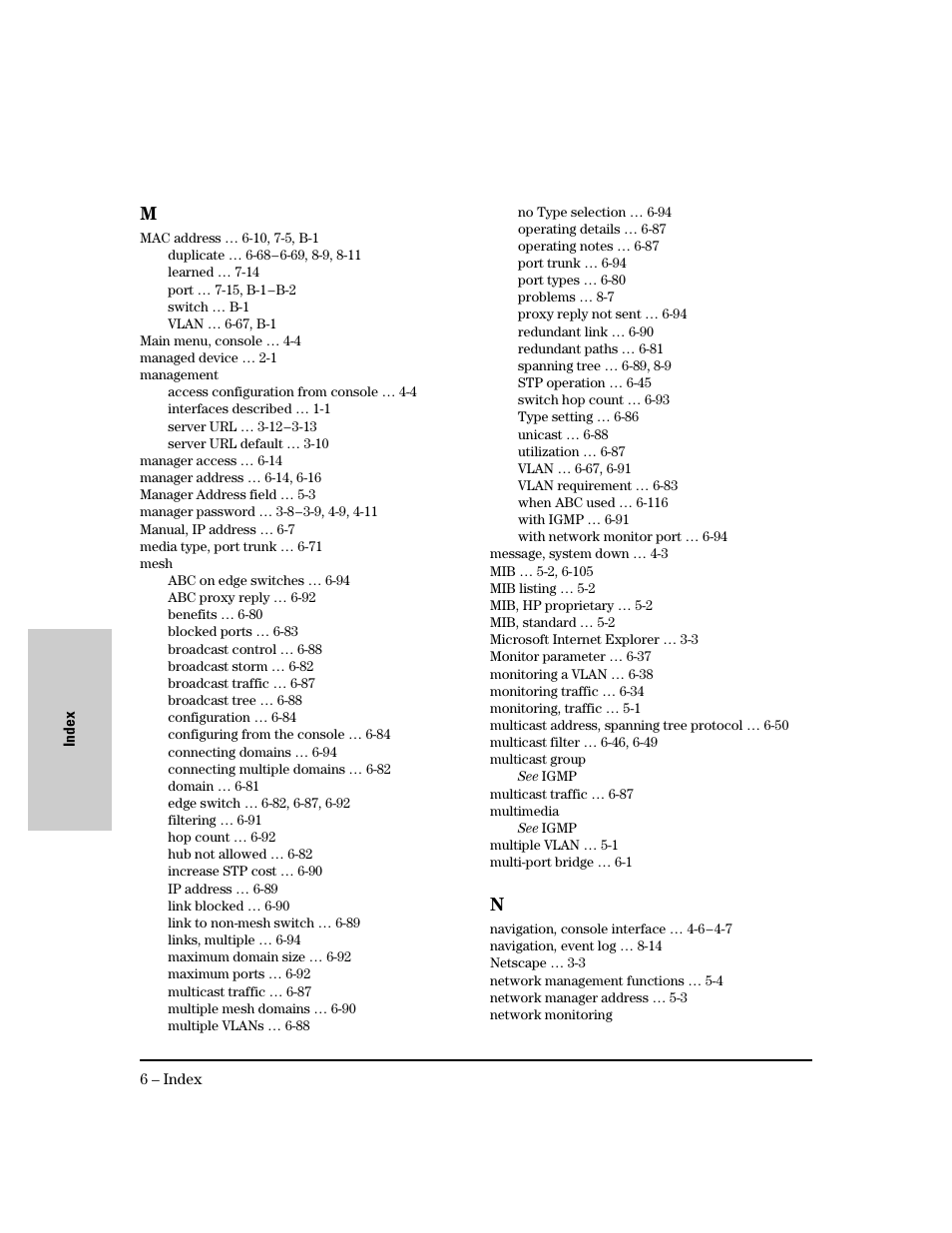 M - n | HP 8000M User Manual | Page 296 / 304