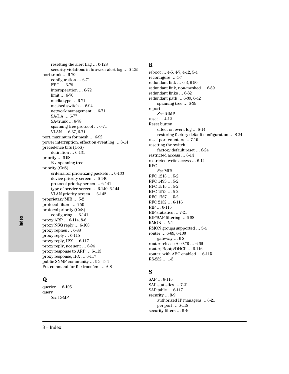 P - s | HP 8000M User Manual | Page 298 / 304