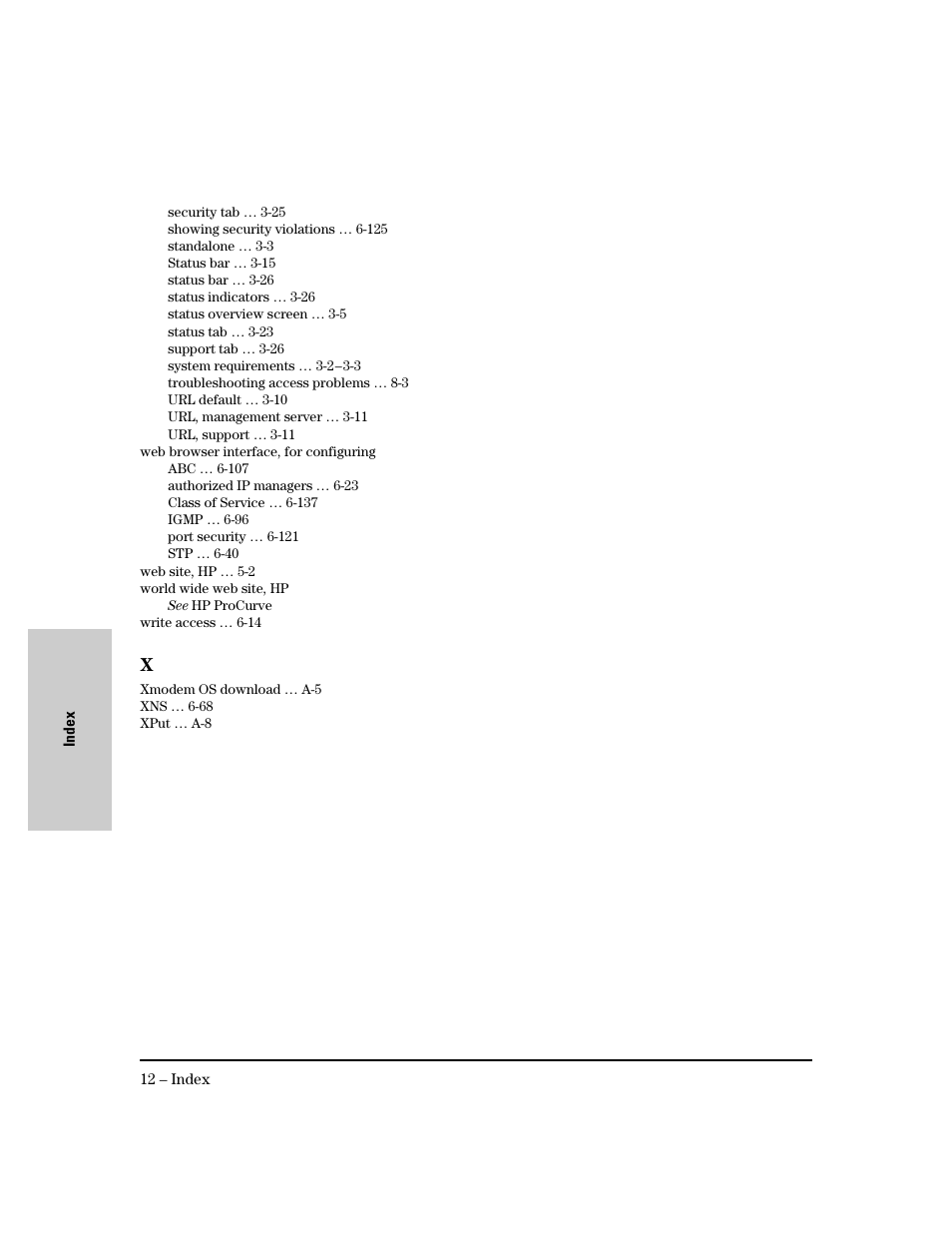 W - x | HP 8000M User Manual | Page 302 / 304