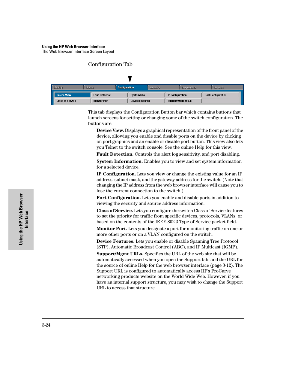 Configuration tab, Configuration tab -24 | HP 8000M User Manual | Page 50 / 304