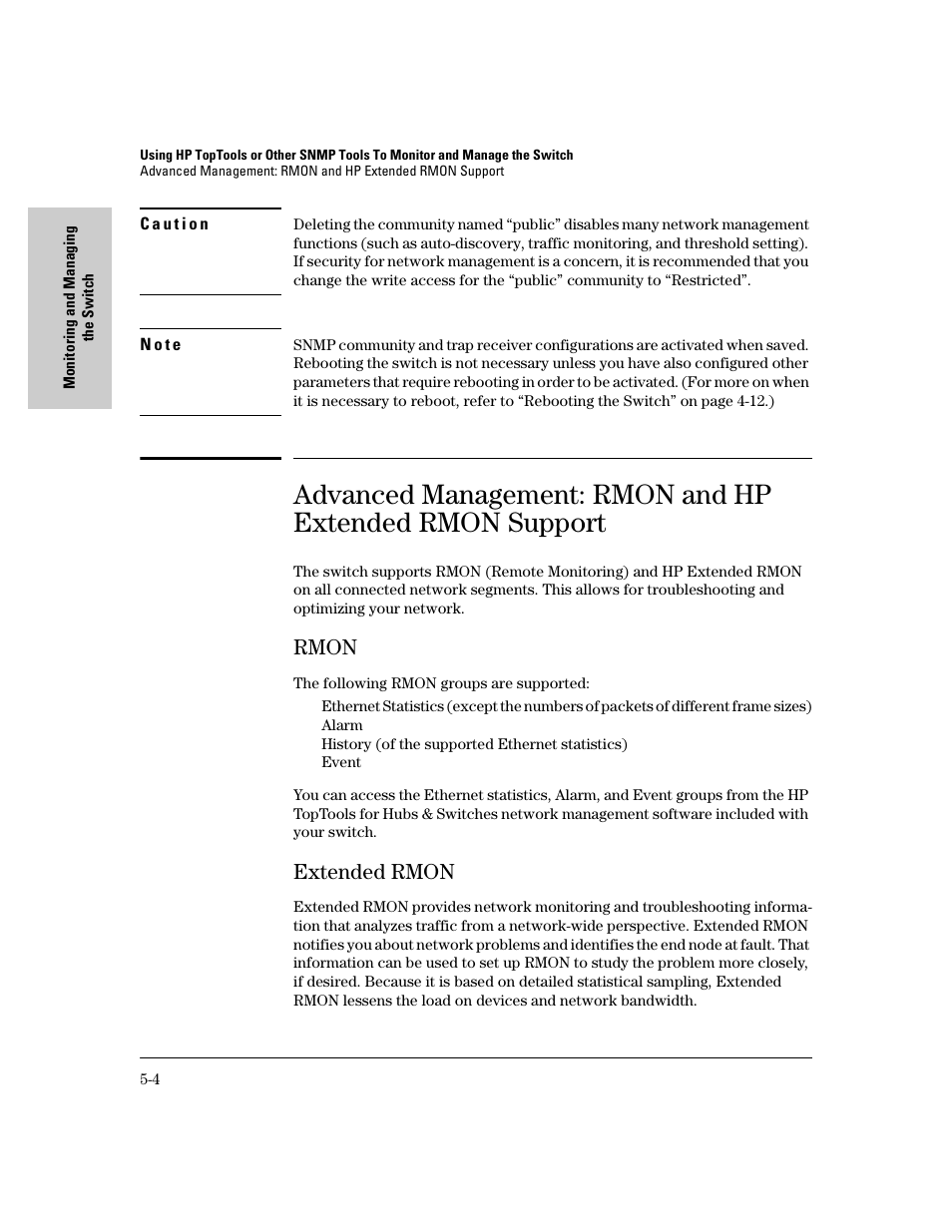 Rmon, Extended rmon, Rmon -4 | Extended rmon -4 | HP 8000M User Manual | Page 76 / 304