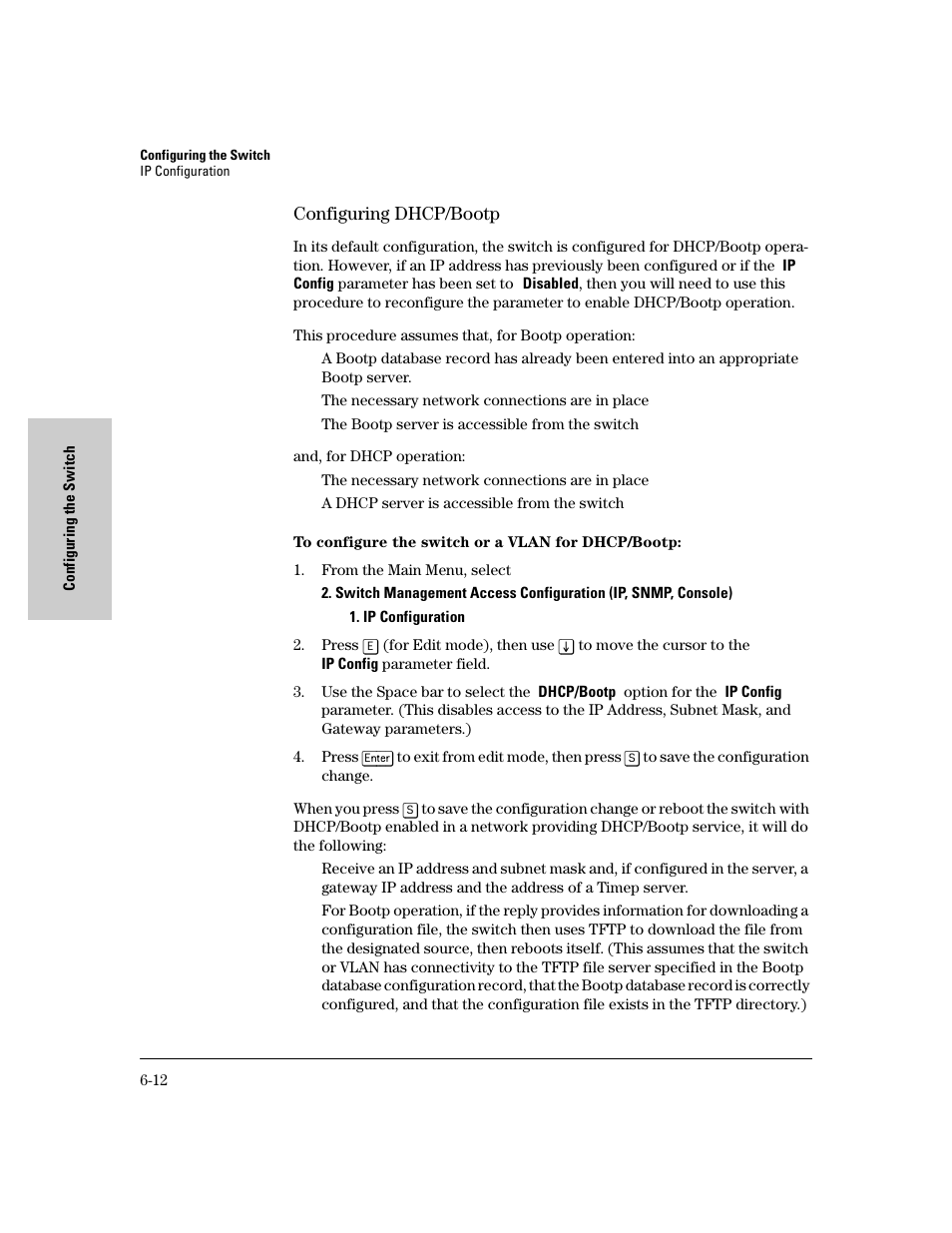 Configuring dhcp/bootp, Configuring dhcp/bootp -12 | HP 8000M User Manual | Page 88 / 304