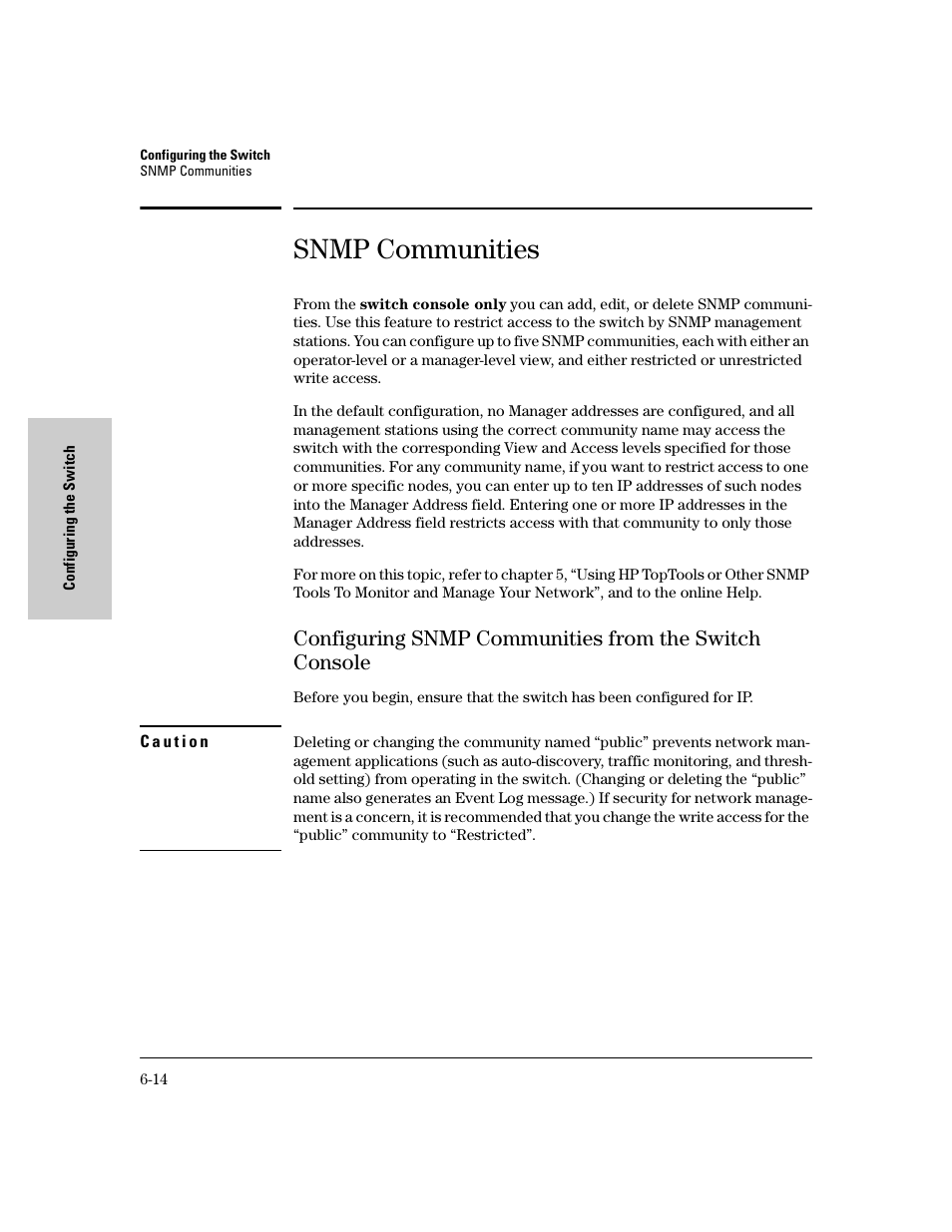 Snmp communities | HP 8000M User Manual | Page 90 / 304