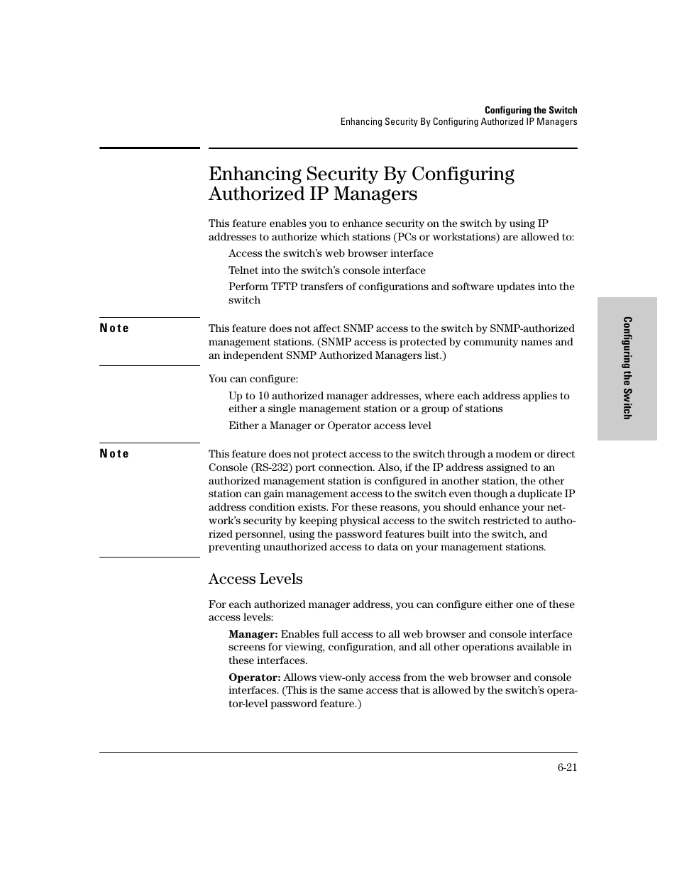 Access levels, Access levels -21 | HP 8000M User Manual | Page 97 / 304