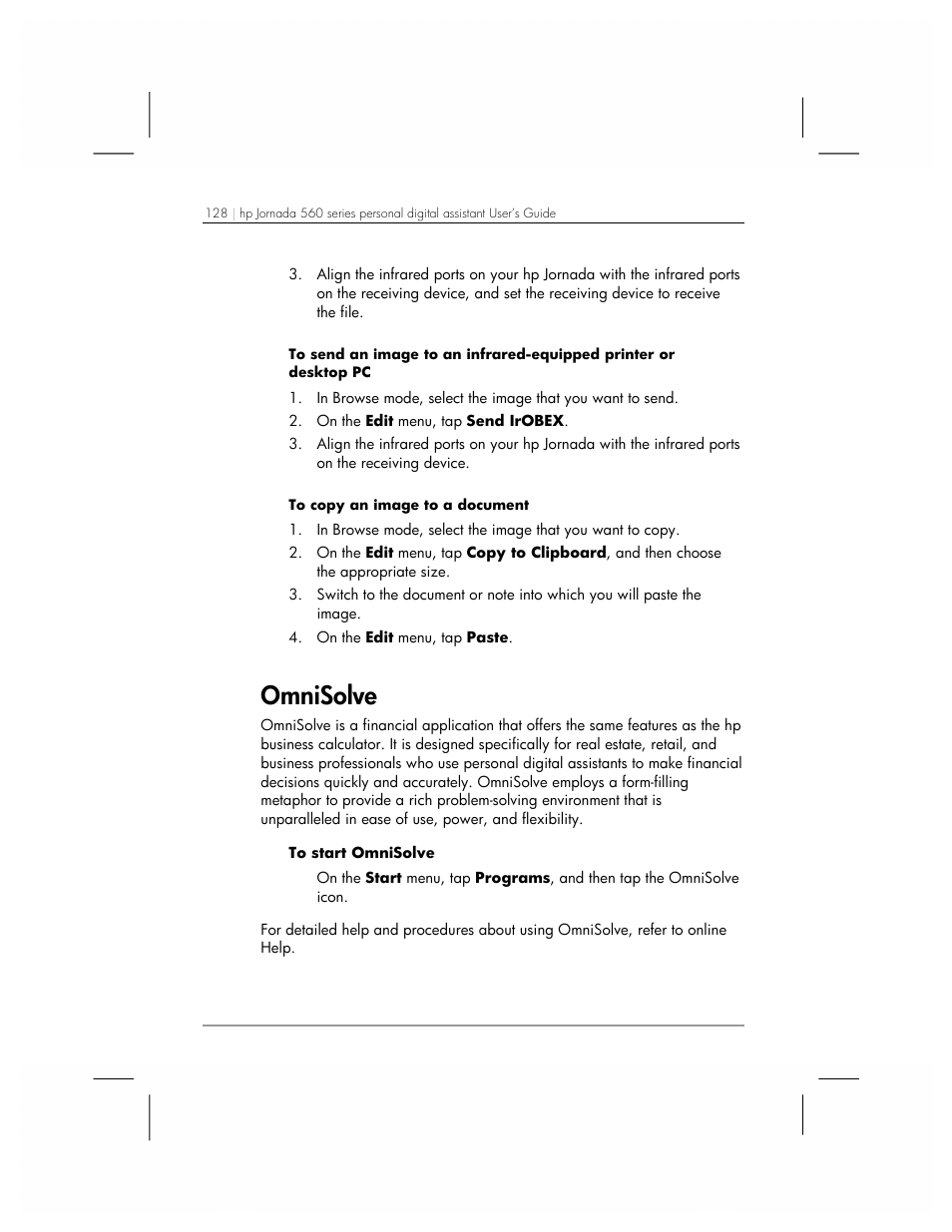 Omnisolve | HP 560 Series User Manual | Page 132 / 172