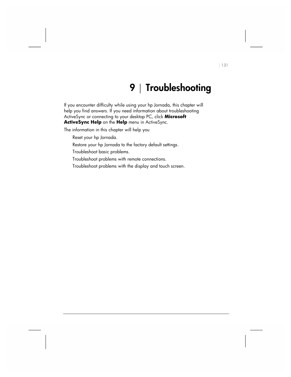 9 troubleshooting, 9| troubleshooting | HP 560 Series User Manual | Page 135 / 172