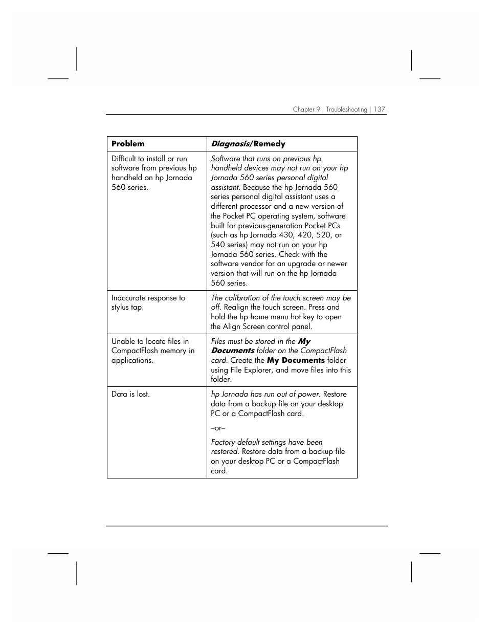HP 560 Series User Manual | Page 141 / 172
