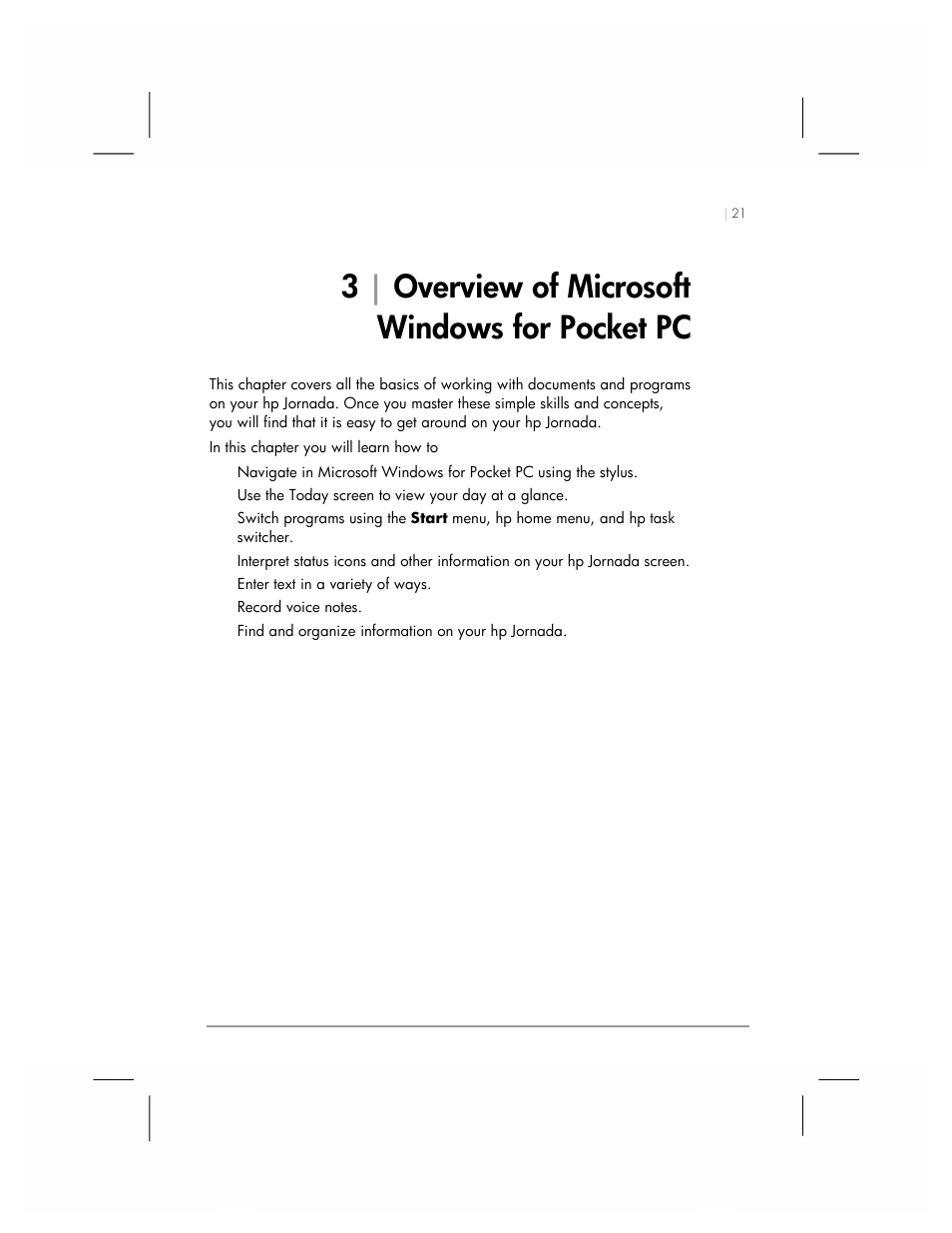 3 overview of microsoft windows for pocket pc, 3| overview of microsoft windows for pocket pc | HP 560 Series User Manual | Page 25 / 172