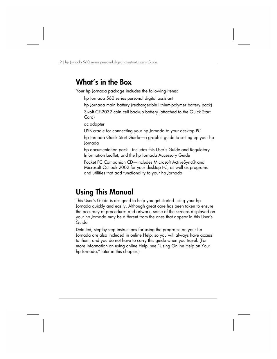 Using this manual, What’s in the box | HP 560 Series User Manual | Page 6 / 172