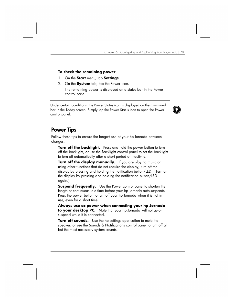 Power tips | HP 560 Series User Manual | Page 83 / 172