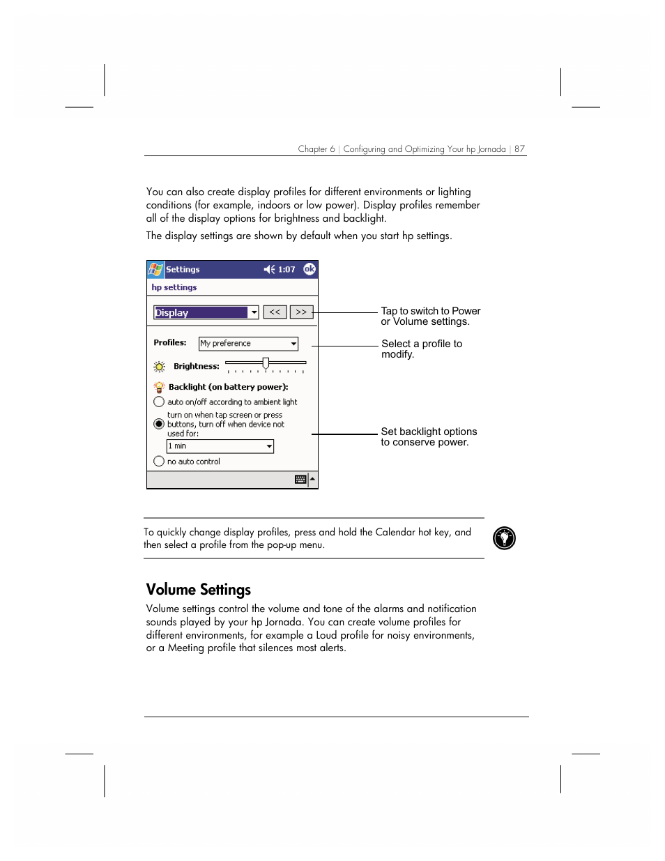 Volume settings | HP 560 Series User Manual | Page 91 / 172