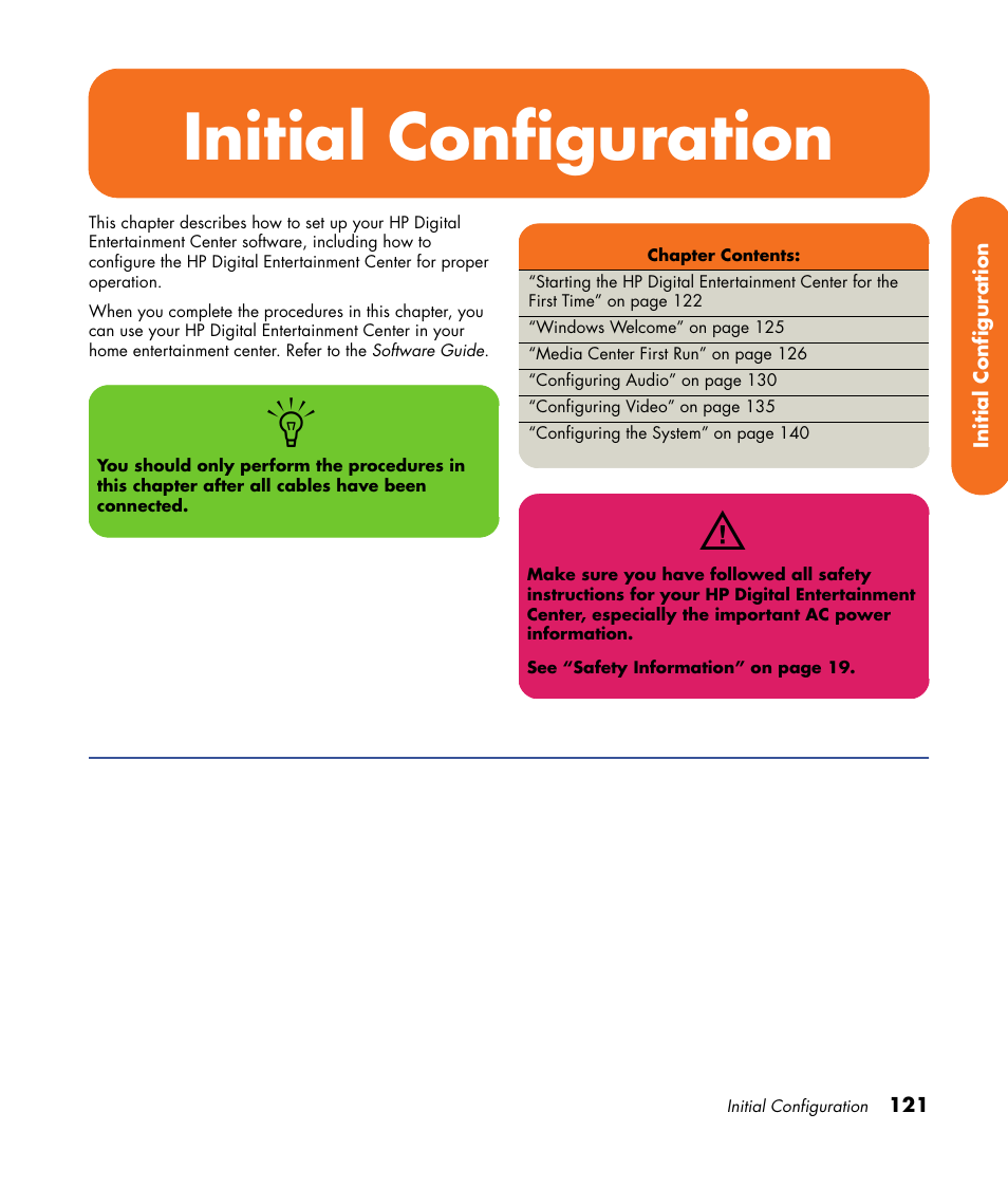 Initial configuration | HP 2000491 User Manual | Page 127 / 180