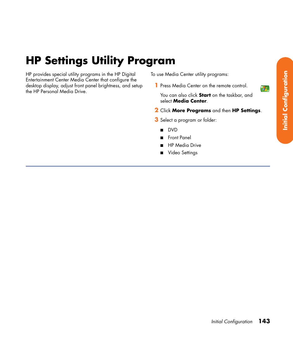 Hp settings utility program | HP 2000491 User Manual | Page 149 / 180