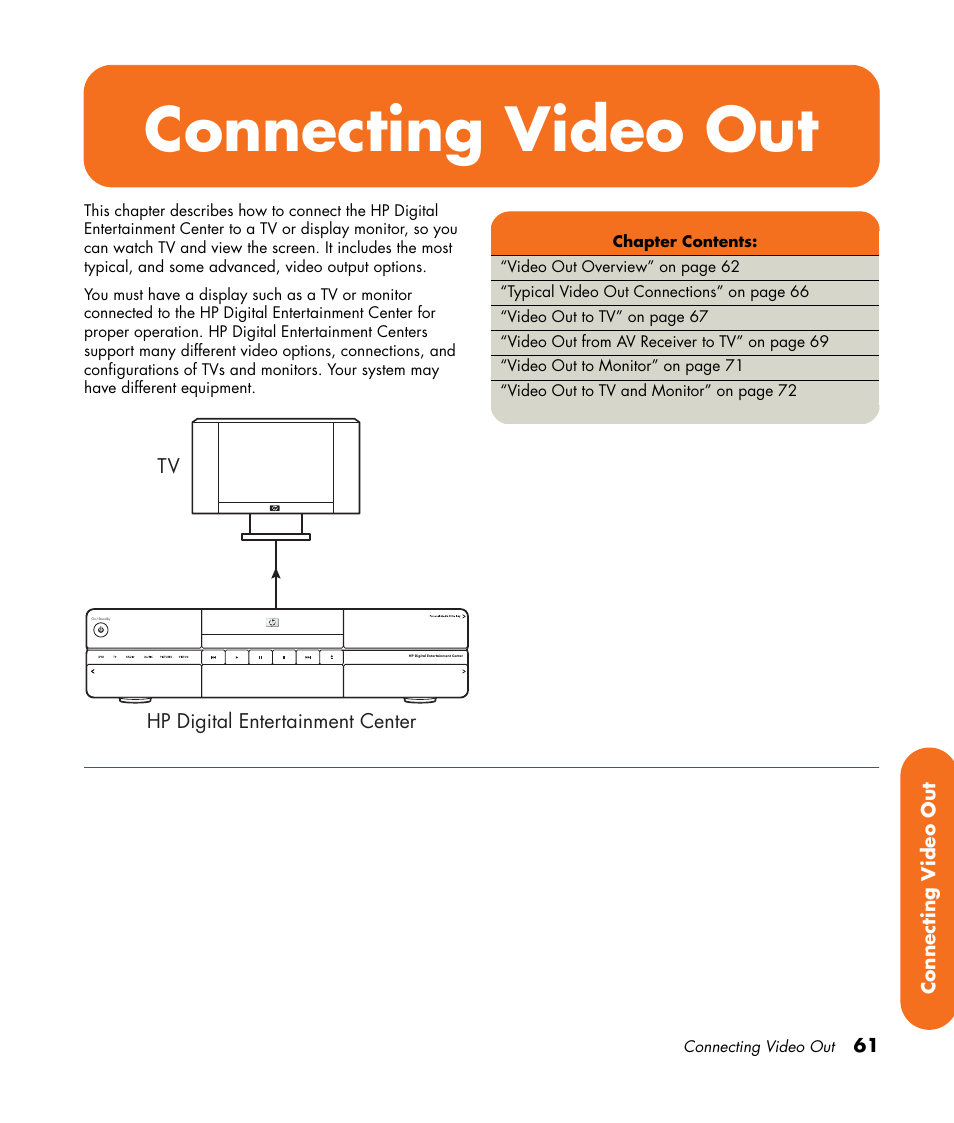 Connecting video out | HP 2000491 User Manual | Page 67 / 180