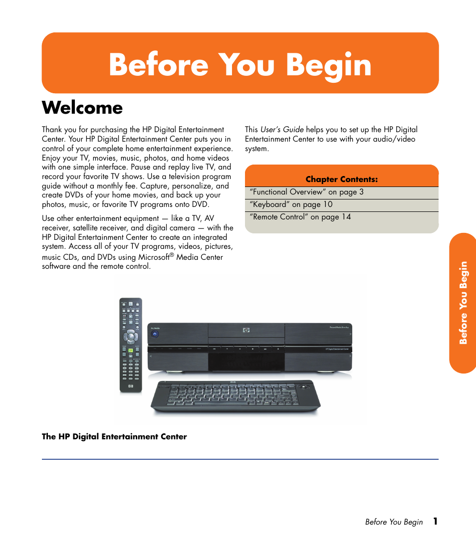 Before you begin, Welcome | HP 2000491 User Manual | Page 7 / 180
