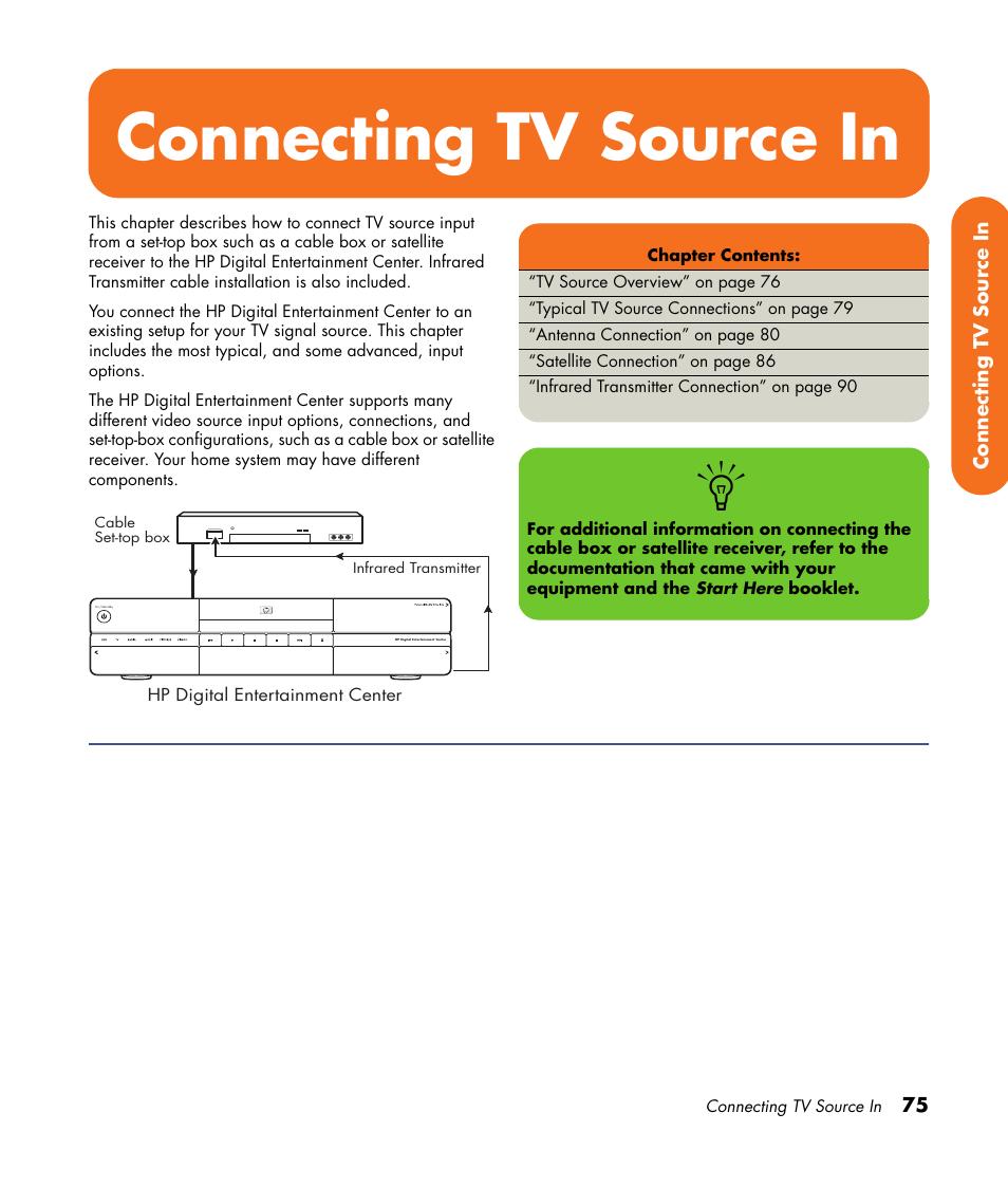 Connecting tv source in | HP 2000491 User Manual | Page 81 / 180
