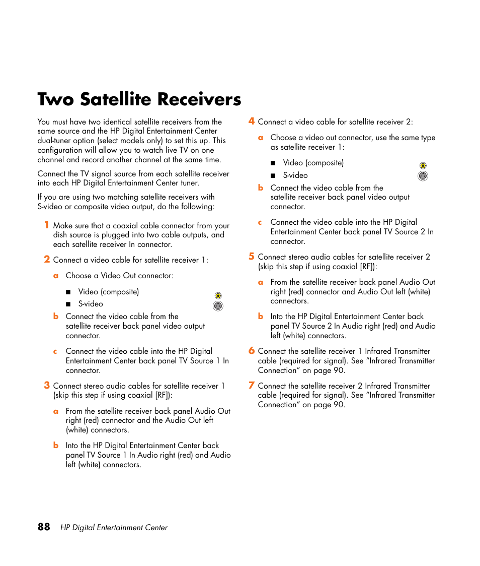 Two satellite receivers | HP 2000491 User Manual | Page 94 / 180