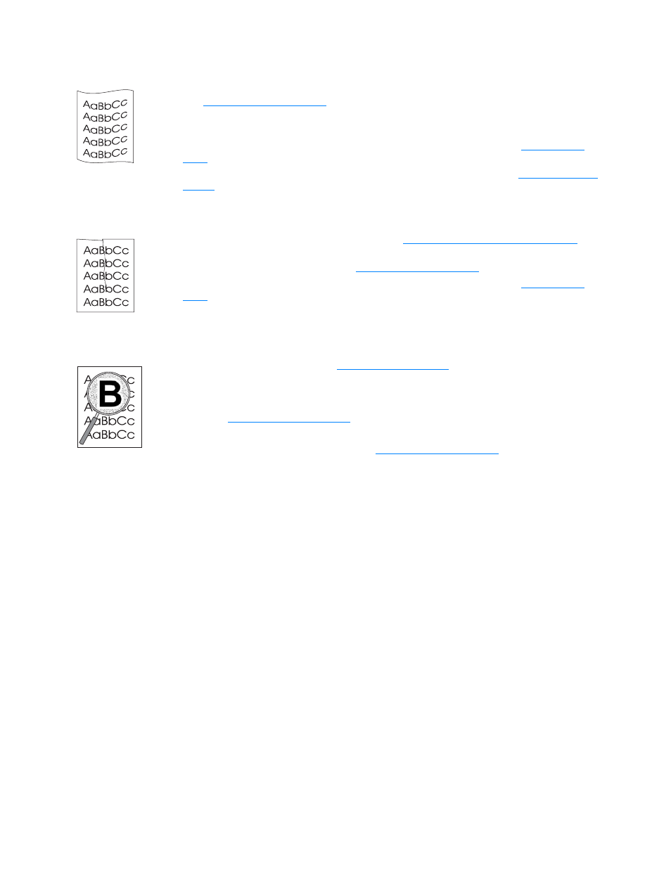 Curl or wave, Wrinkles or creases, Toner scatter outline | HP 1005 Series User Manual | Page 49 / 96