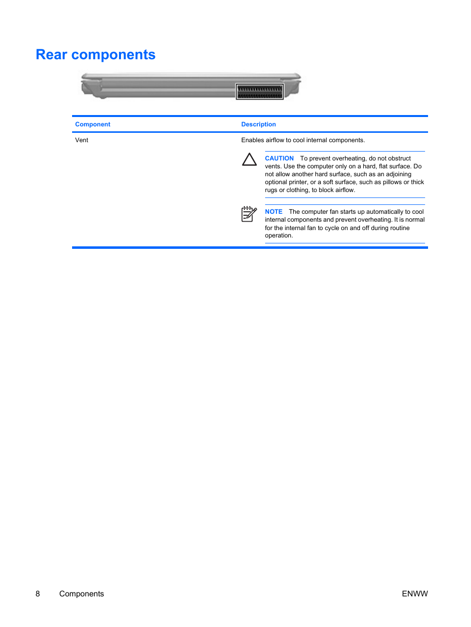 Rear components | HP V6115TU User Manual | Page 12 / 22