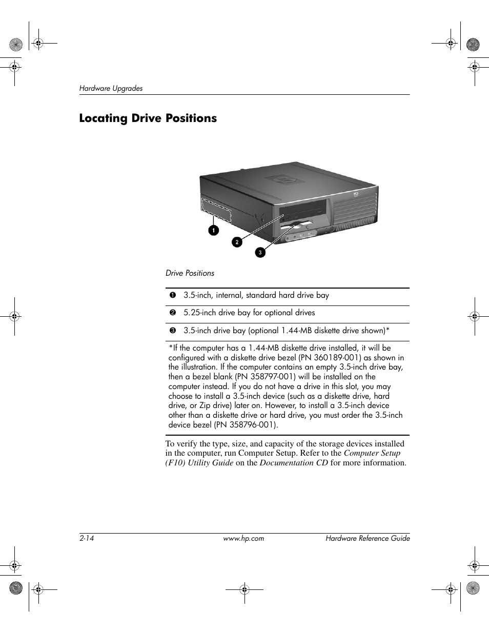 Locating drive positions, Locating drive positions –14 | HP DC5100 User Manual | Page 24 / 58