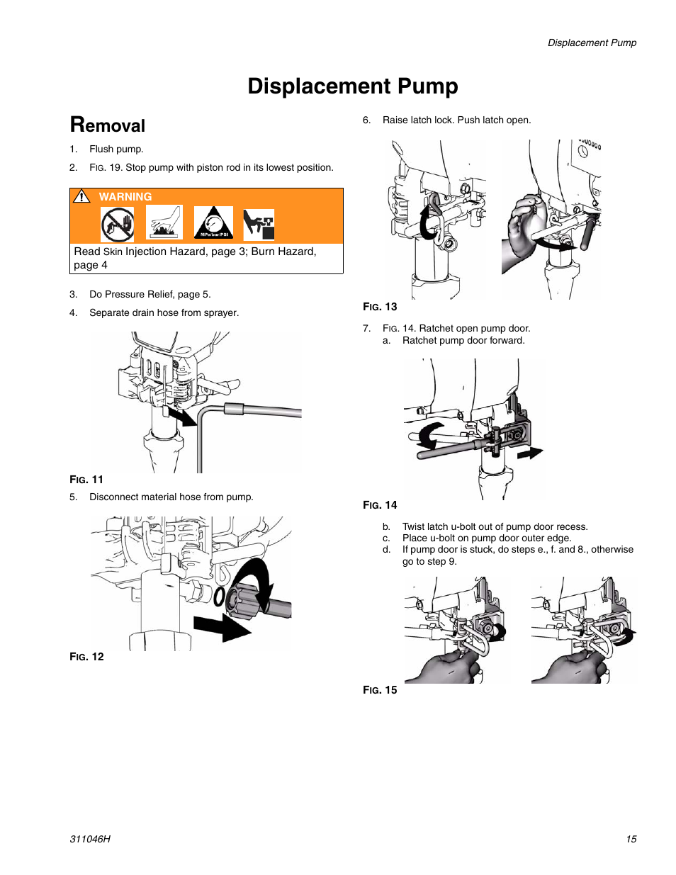 Displacement pump, Displacement pump r, Emoval | HP GMAX 5900 User Manual | Page 15 / 28