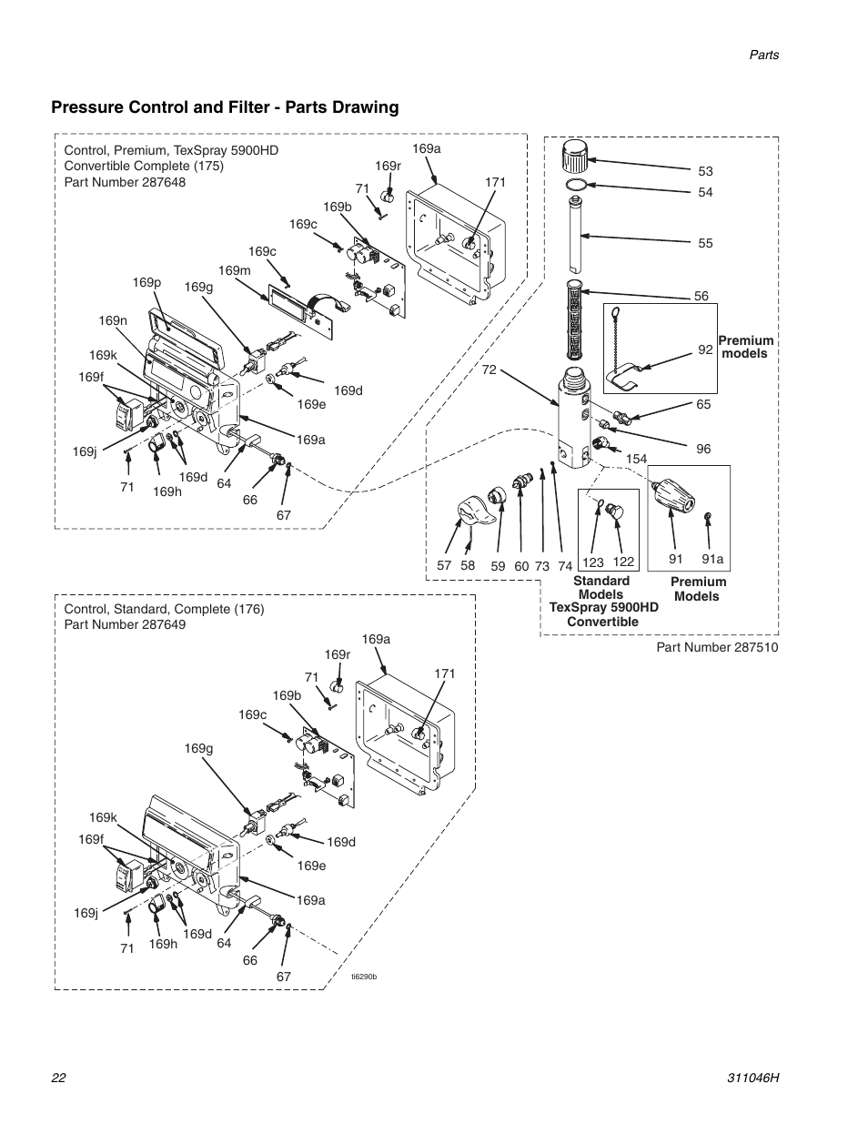 Pressure control and filter - parts drawing | HP GMAX 5900 User Manual | Page 22 / 28