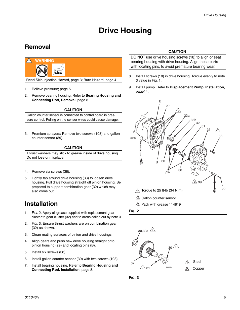 Drive housing, Ge 9, Removal | Installation | HP GMAX 5900 User Manual | Page 9 / 28