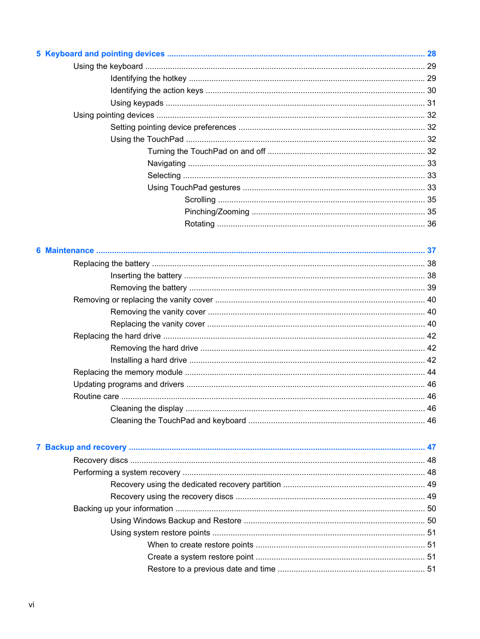 HP 210 User Manual | Page 6 / 67