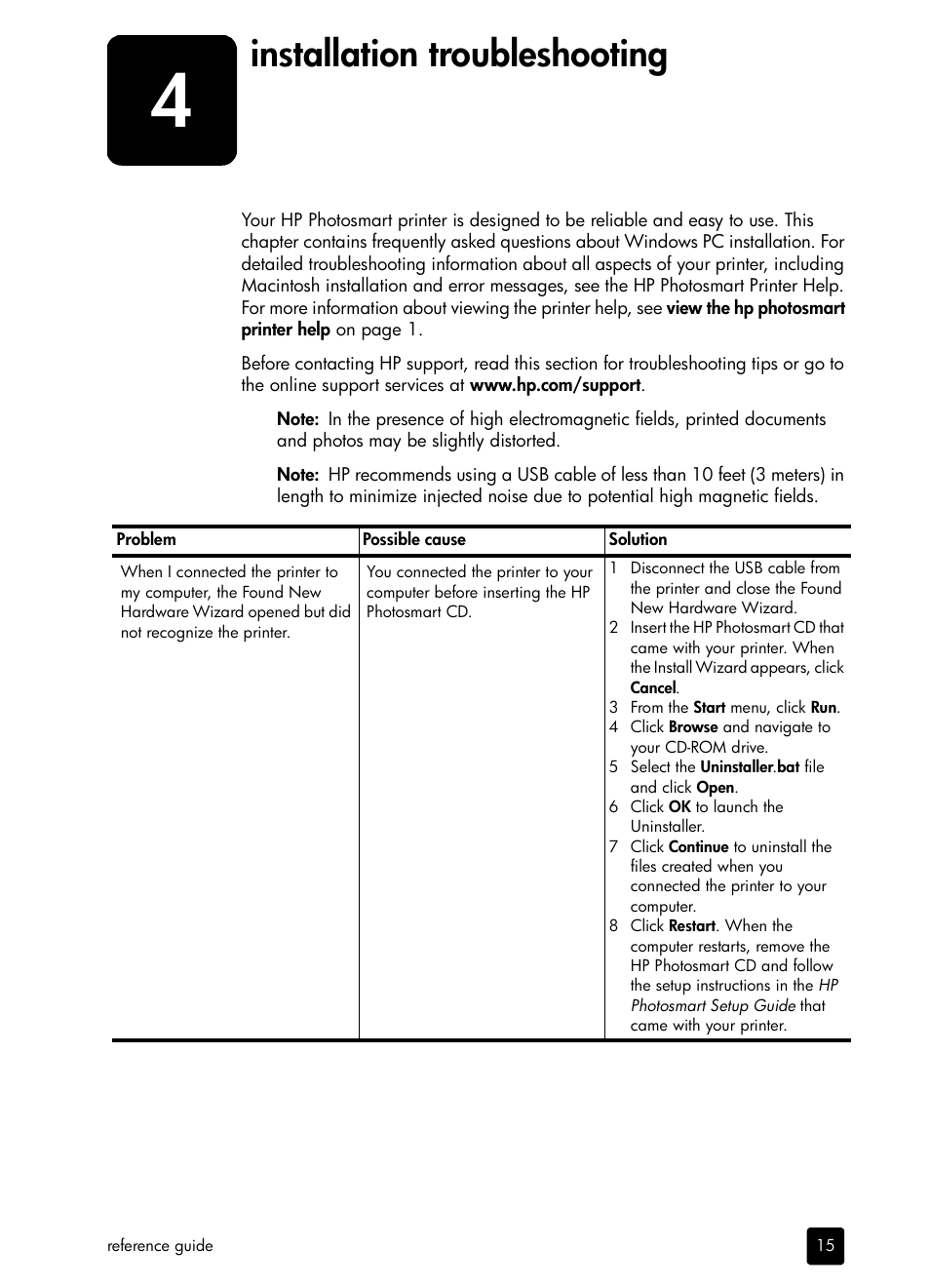 Installation troubleshooting | HP 7700 User Manual | Page 15 / 32