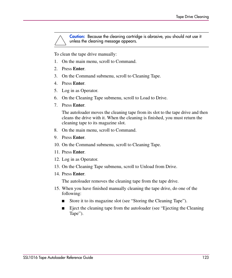 HP STORAGEWORKS SSL1016 User Manual | Page 123 / 160
