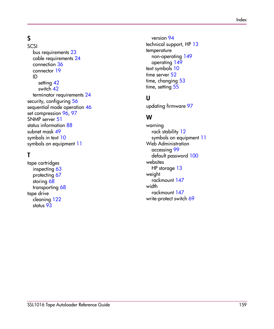 HP STORAGEWORKS SSL1016 User Manual | Page 159 / 160