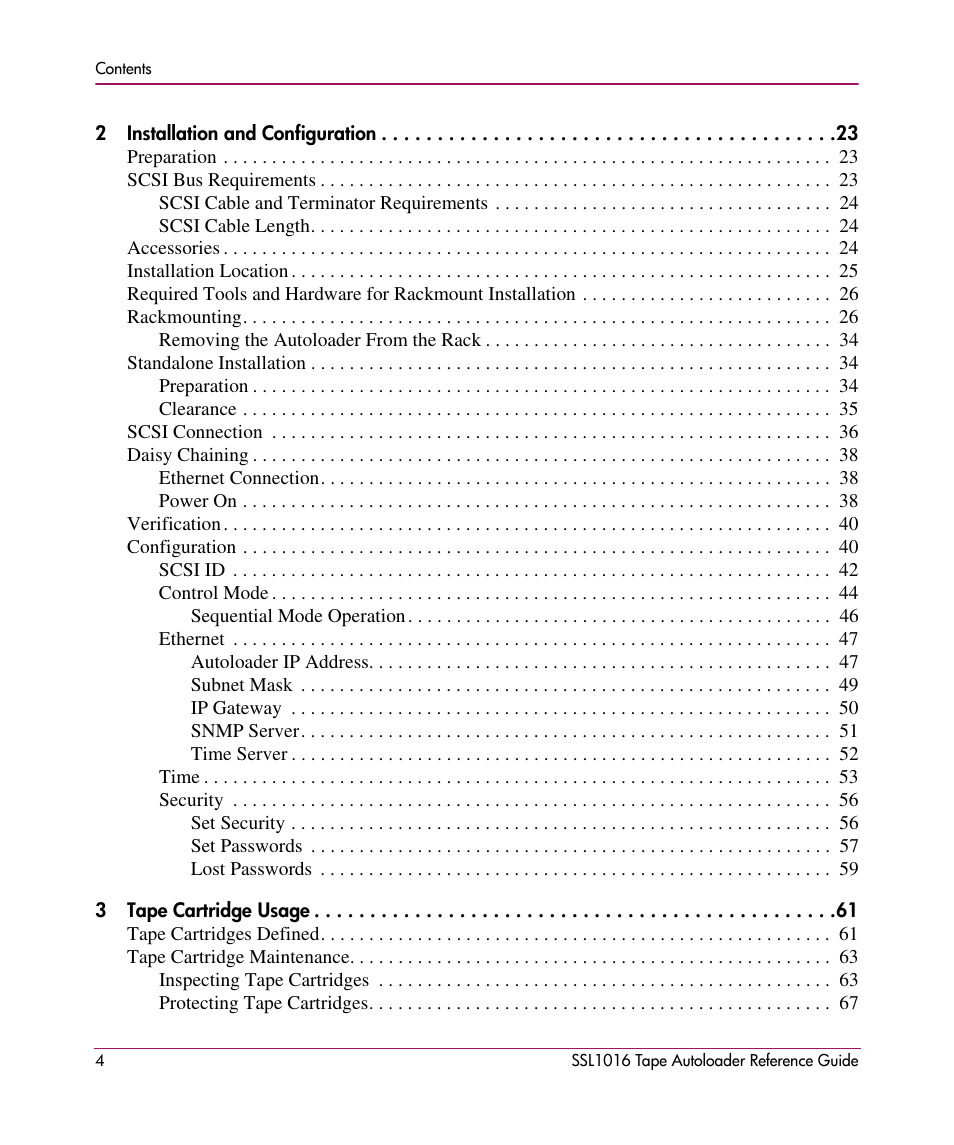 HP STORAGEWORKS SSL1016 User Manual | Page 4 / 160