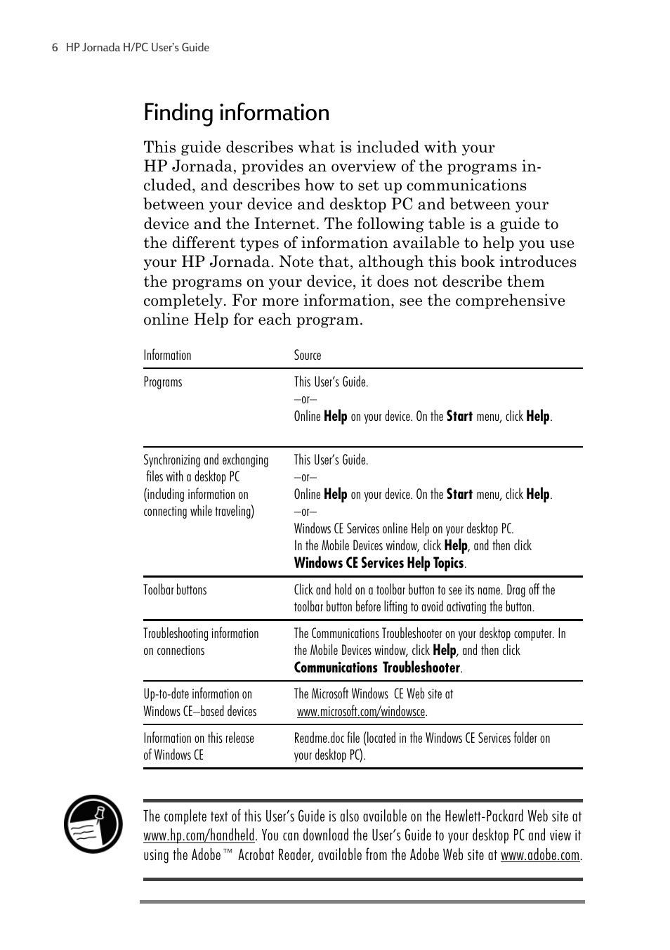 Finding information | HP 820 User Manual | Page 10 / 186