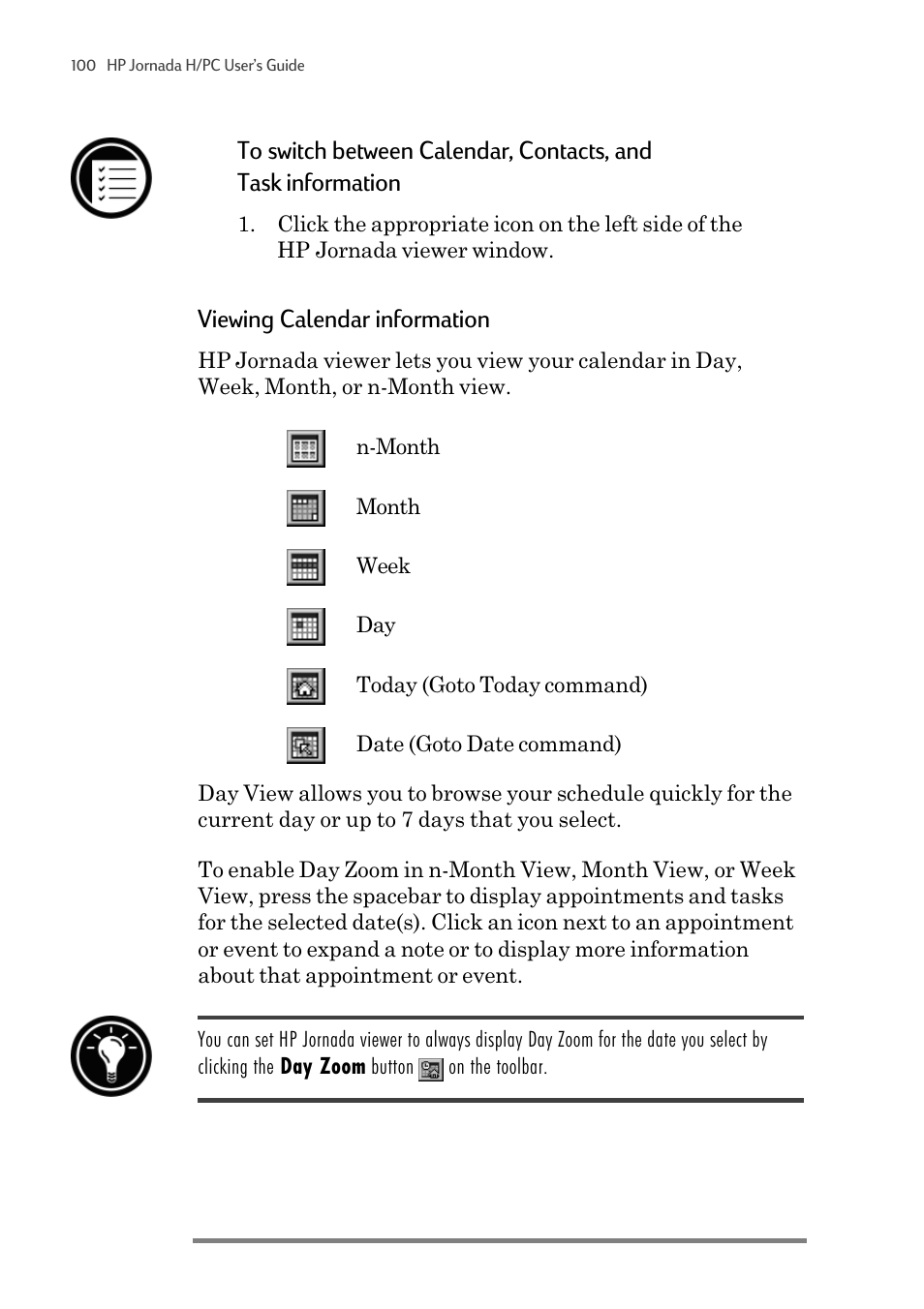 Viewing calendar information | HP 820 User Manual | Page 104 / 186