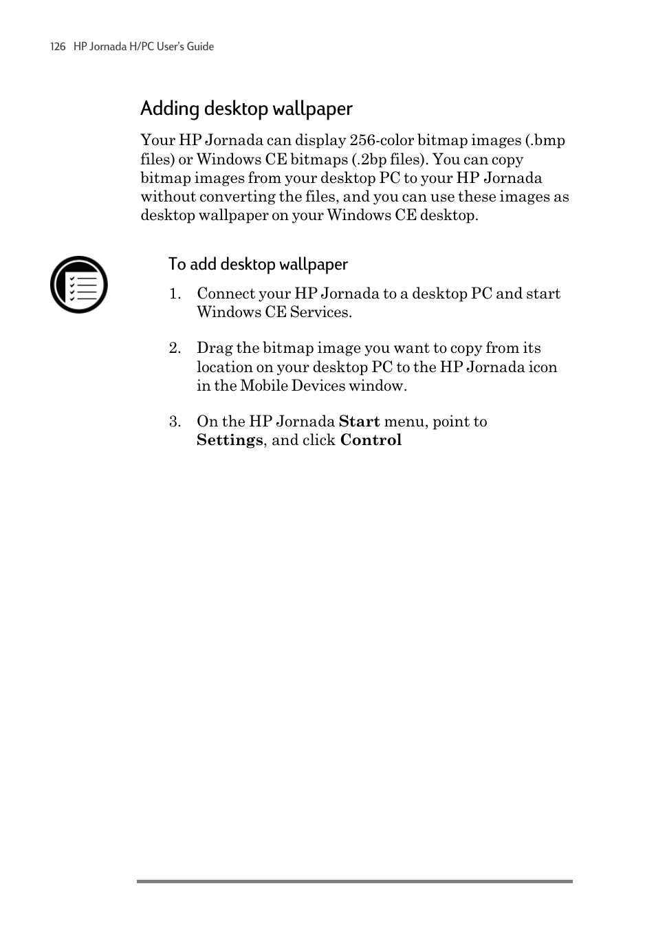 Adding desktop wallpaper | HP 820 User Manual | Page 130 / 186