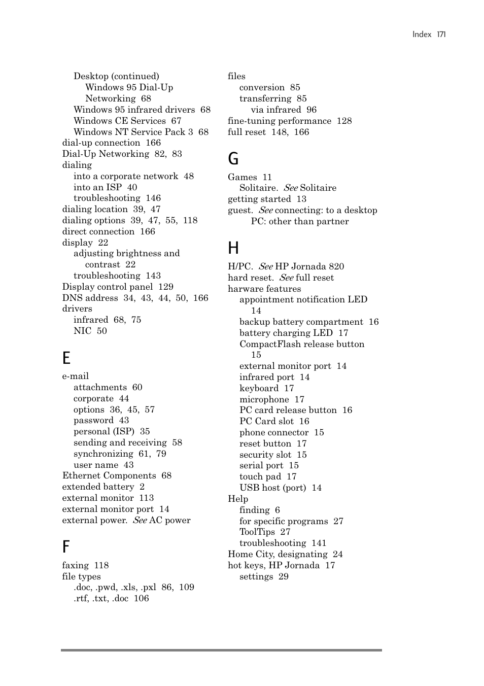 HP 820 User Manual | Page 175 / 186