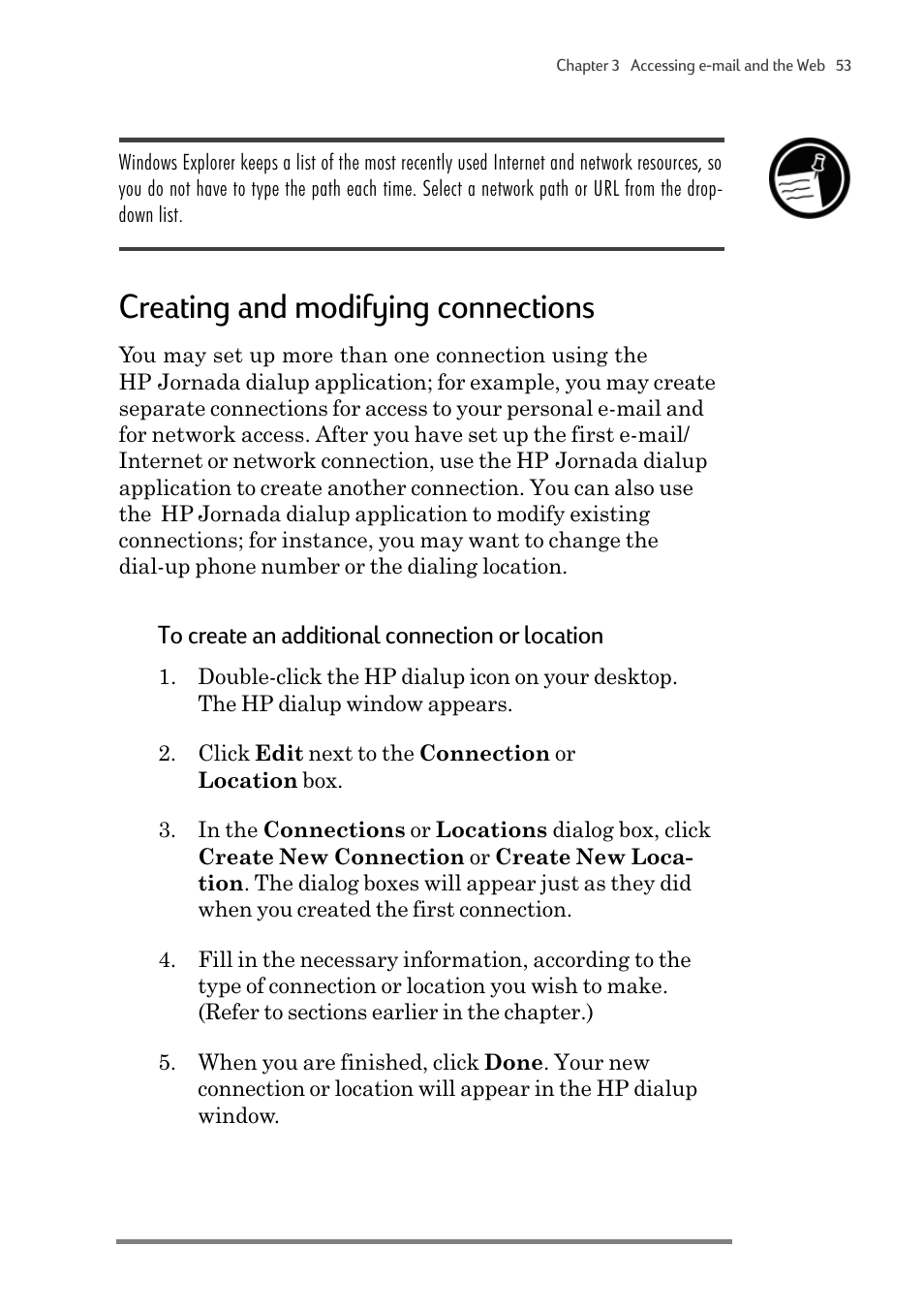 Creating and modifying connections | HP 820 User Manual | Page 57 / 186